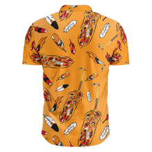 Load image into Gallery viewer, ECM Prayer Feathers Orange Hawaiian-Style Button Up Shirt
