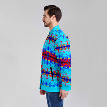 Load image into Gallery viewer, Between the Mountains Blue Zippered Collared Lightweight Jacket
