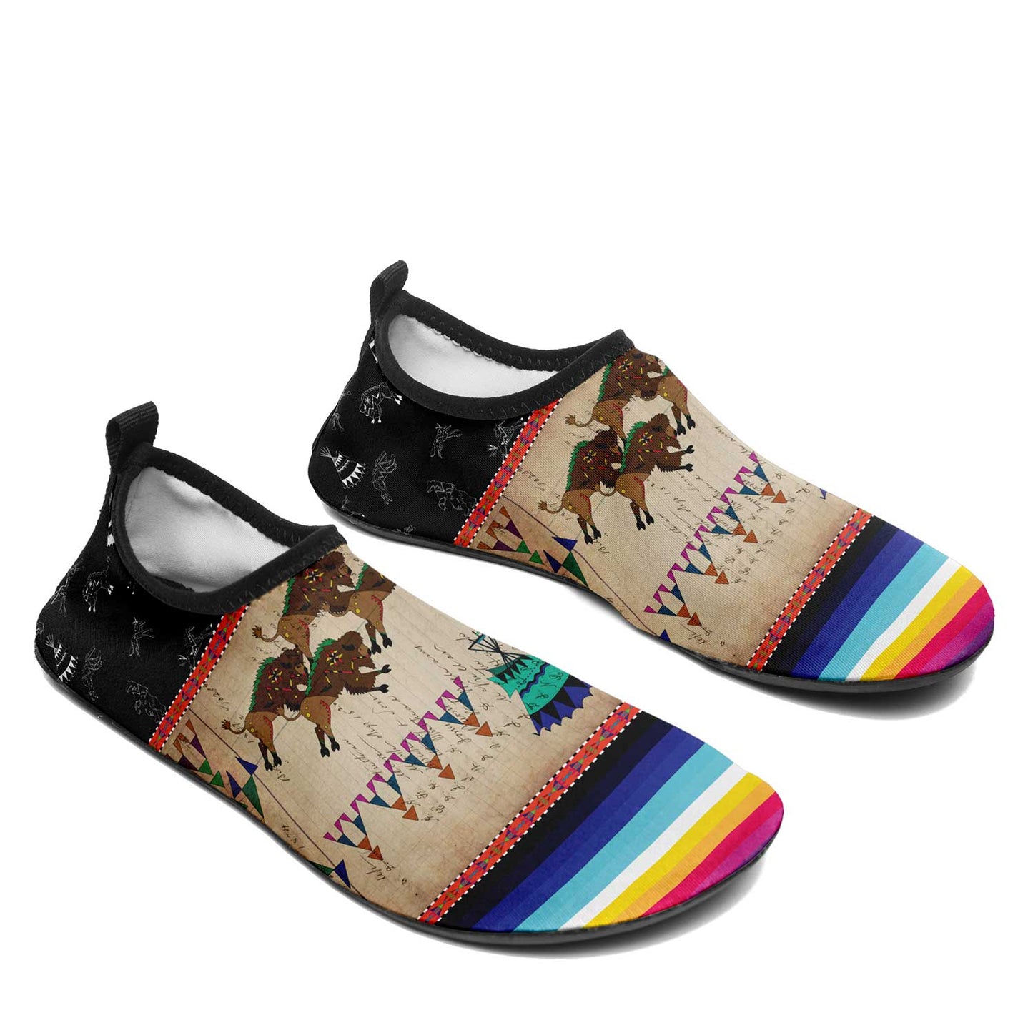 Buffalos Running Black Sky Kid's Sockamoccs