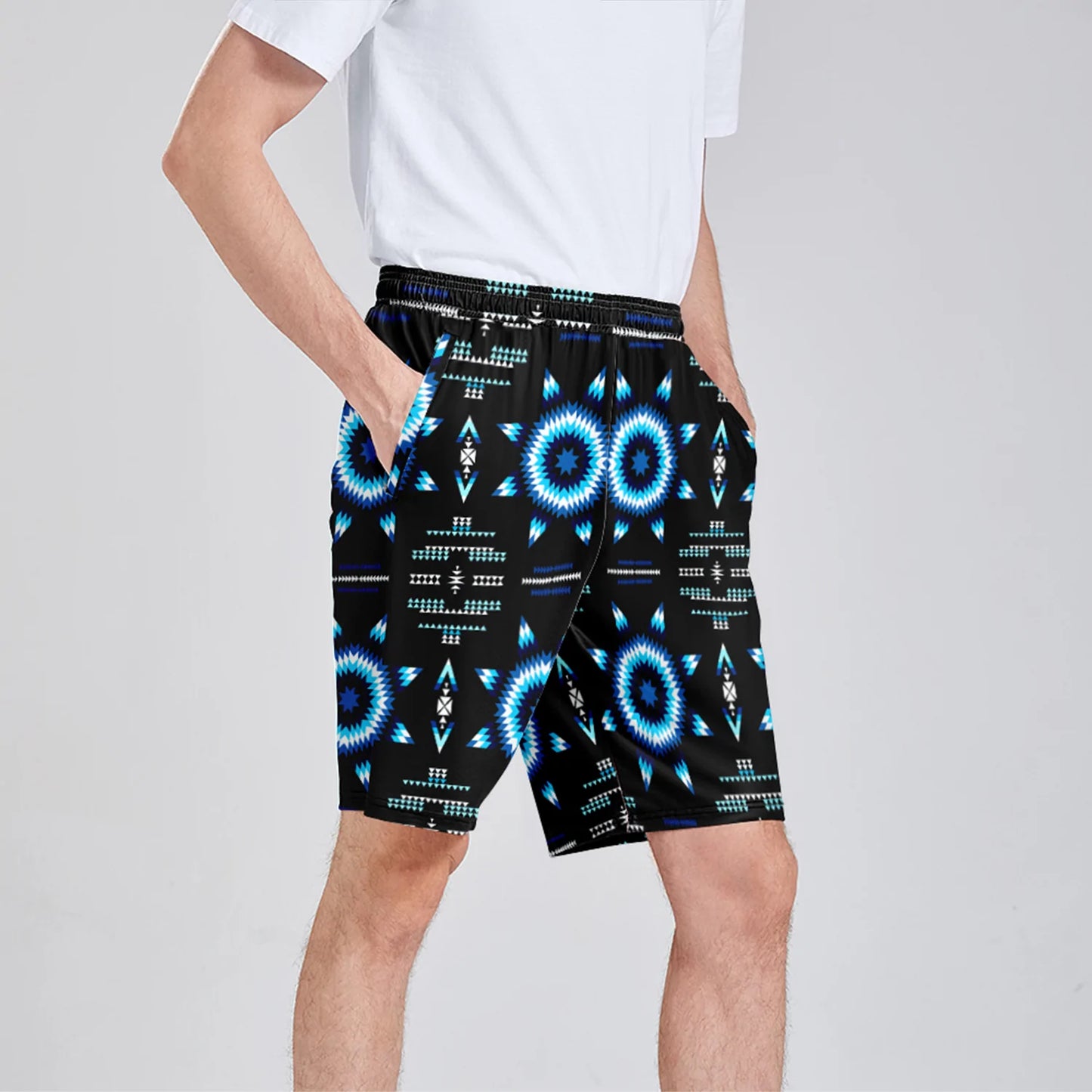 Rising Star Wolf Moon Athletic Shorts with Pockets