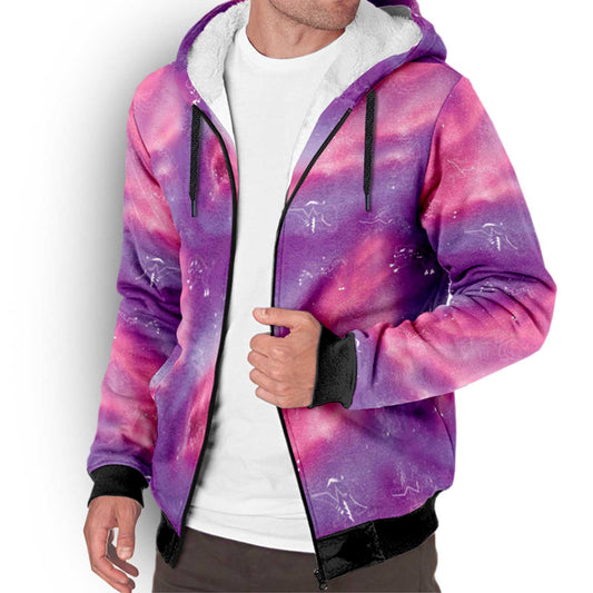 Animal Ancestors 7 Aurora Gases Pink and Purple Sherpa Hoodie