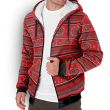 Load image into Gallery viewer, Evening Feather Wheel Blush Sherpa Hoodie
