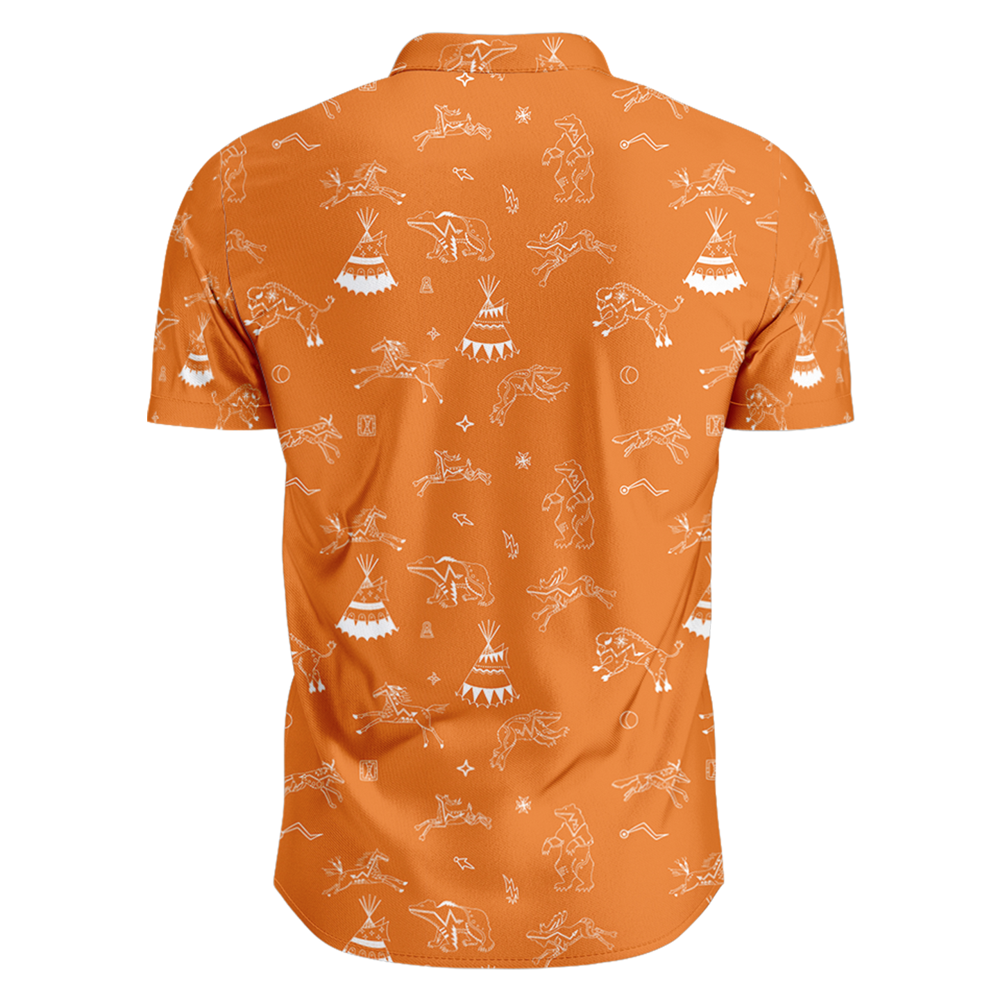 Ledger Dables Orange Hawaiian-Style Button Up Shirt