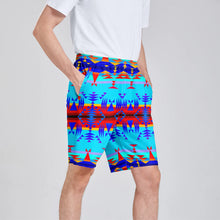 Load image into Gallery viewer, Between the Mountains Blue Athletic Shorts with Pockets
