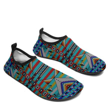 Load image into Gallery viewer, Medicine Blessing Turquoise Kid&#39;s Sockamoccs Slip On Shoes
