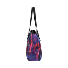 Load image into Gallery viewer, Animal Ancestors 3 Blue Pink Swirl Leather Tote Bag
