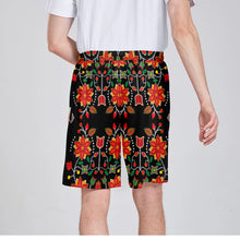 Load image into Gallery viewer, Floral Beadwork Six Bands Athletic Shorts with Pockets
