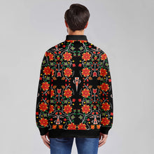 Load image into Gallery viewer, Floral Beadwork Six Bands Youth Zippered Collared Lightweight Jacket
