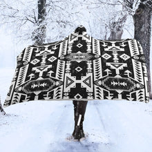 Load image into Gallery viewer, Chiefs Mountain Black and White Hooded Blanket
