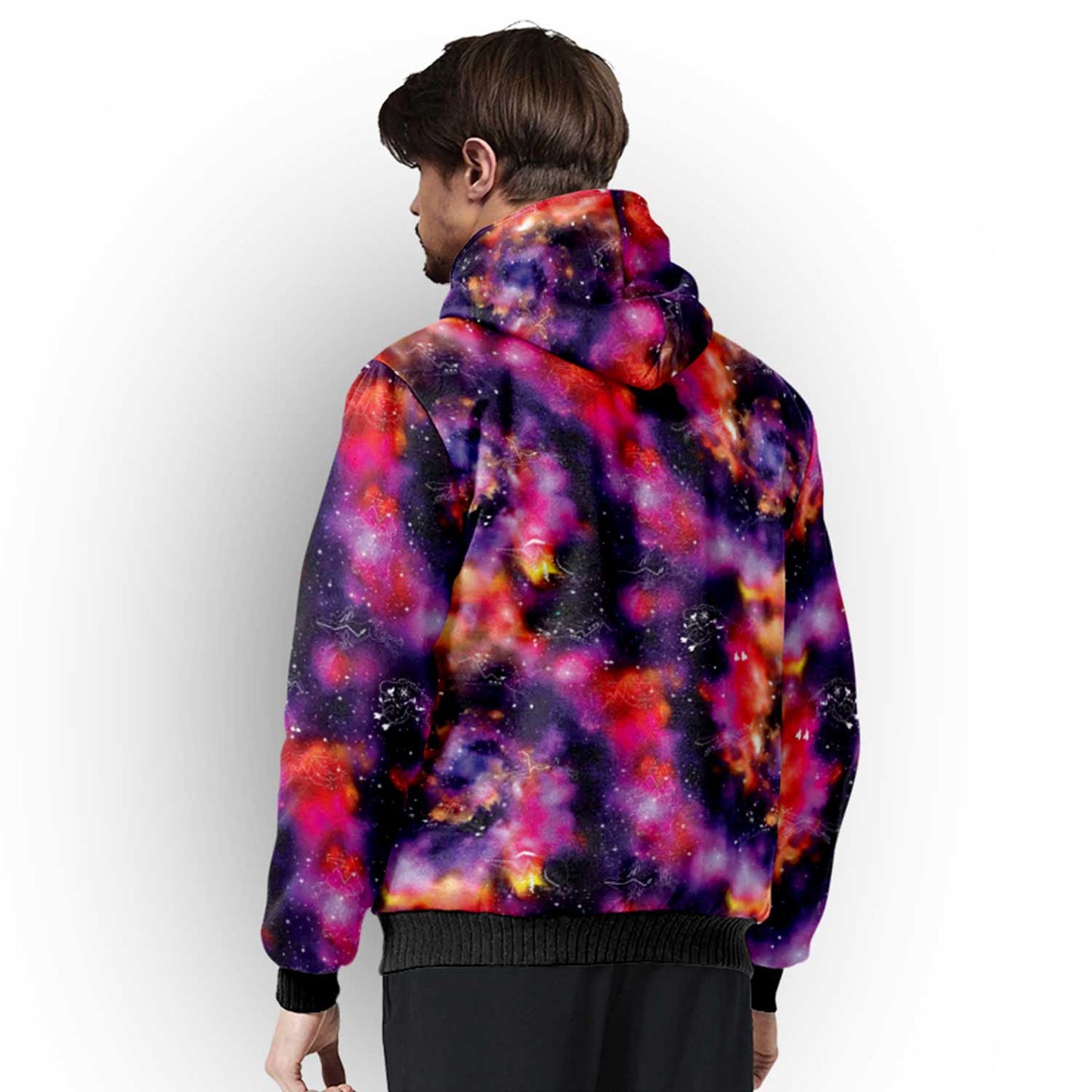 Animal Ancestors 9 Cosmic Swirl Purple and Red Sherpa Hoodie