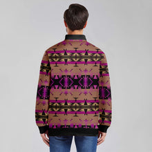 Load image into Gallery viewer, Between the Mountains Berry Zippered Collared Lightweight Jacket
