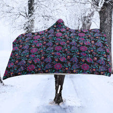 Load image into Gallery viewer, Beaded Nouveau Coal Hooded Blanket
