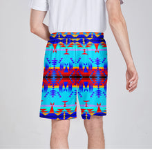 Load image into Gallery viewer, Between the Mountains Blue Athletic Shorts with Pockets
