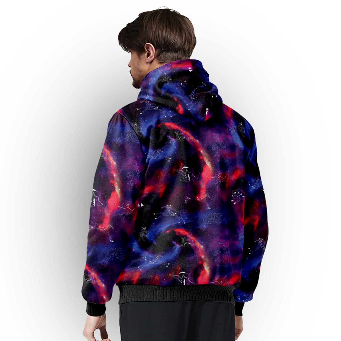 Animal Ancestors 3 Blue Pink Swirl Sherpa Hoodie
