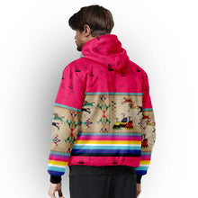 Load image into Gallery viewer, Horses Running Berry Sherpa Hoodie
