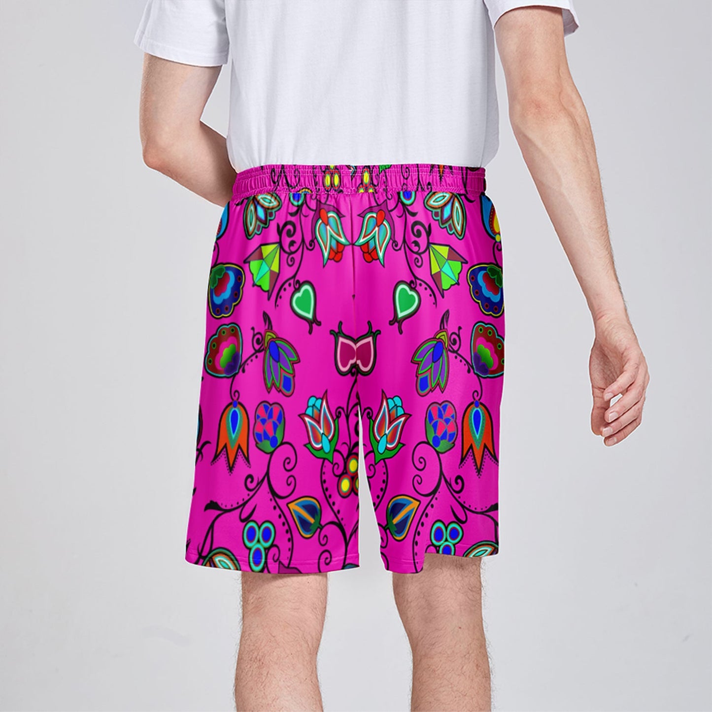 Indigenous Paisley Athletic Shorts with Pockets