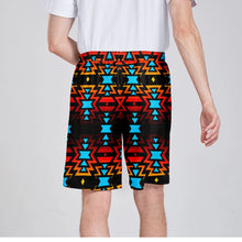 Load image into Gallery viewer, Black Fire and Sky Athletic Shorts with Pockets
