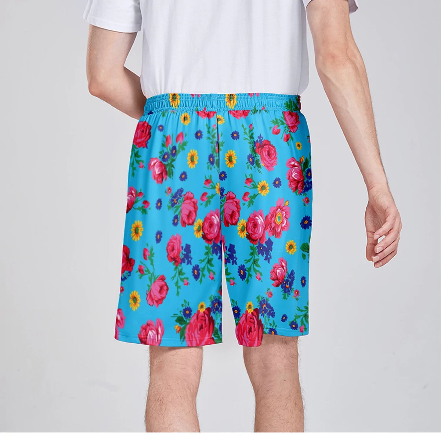 Kokum Ceremony Sky Athletic Shorts with Pockets