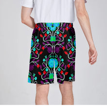 Load image into Gallery viewer, Floral Beadwork Four Clans Winter Athletic Shorts with Pockets
