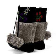 Load image into Gallery viewer, Birch Berries Real Leather Black MocLux with Fur
