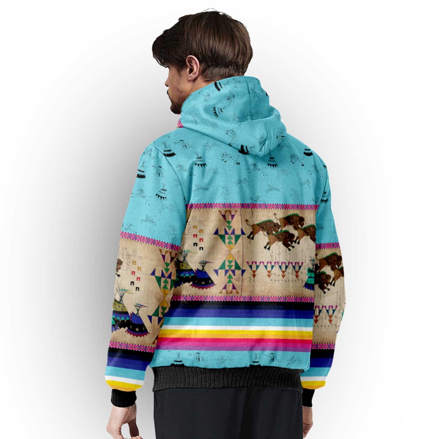 Buffalos Running Sky Sherpa Hoodie