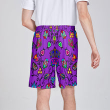 Load image into Gallery viewer, Indigenous Paisley Dark Orchid Athletic Shorts with Pockets
