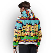 Load image into Gallery viewer, Horses and Buffalo Ledger White Sherpa Hoodie
