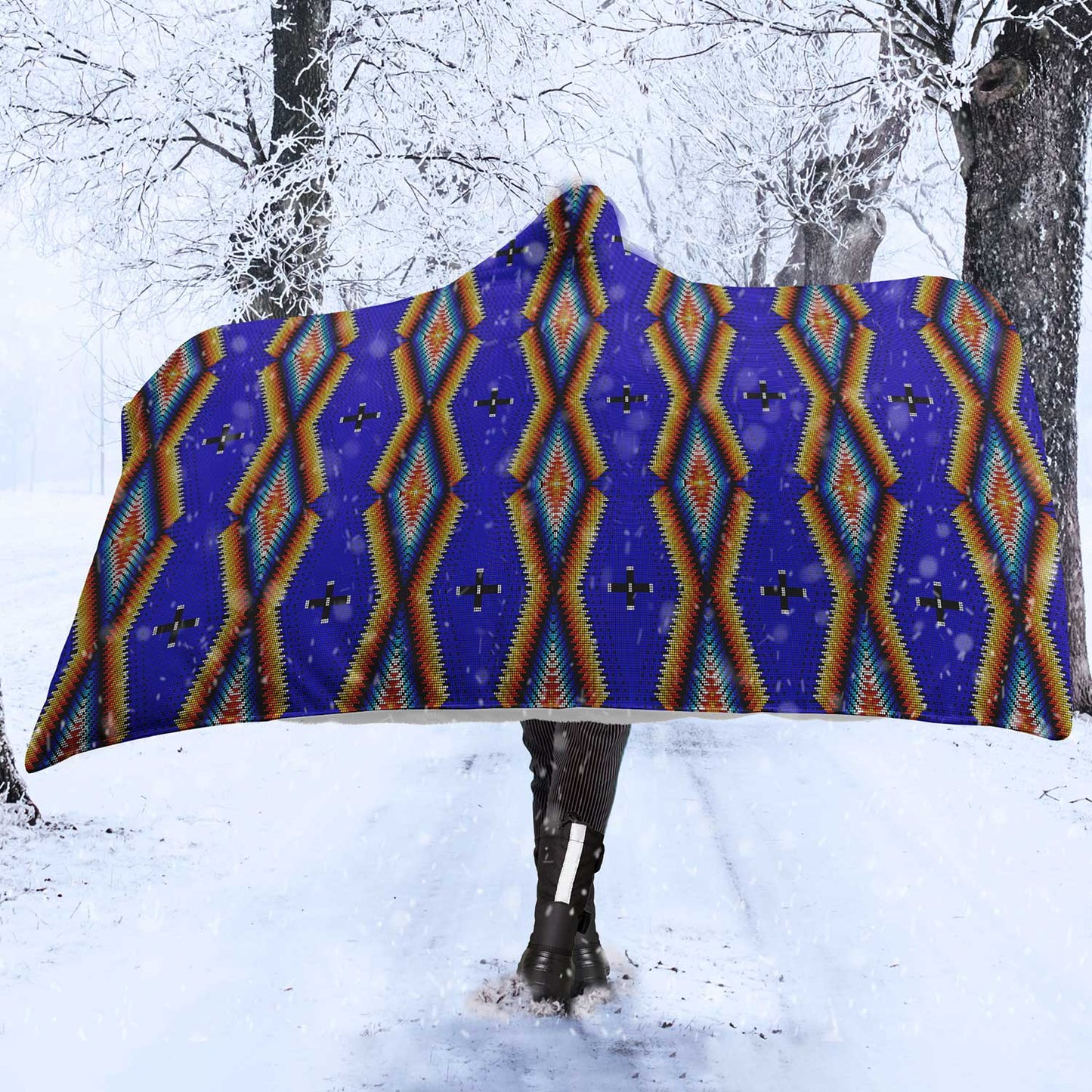 Diamond in the Bluff Blue Hooded Blanket