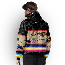 Load image into Gallery viewer, Buffalos Running Black Sky Sherpa Hoodie
