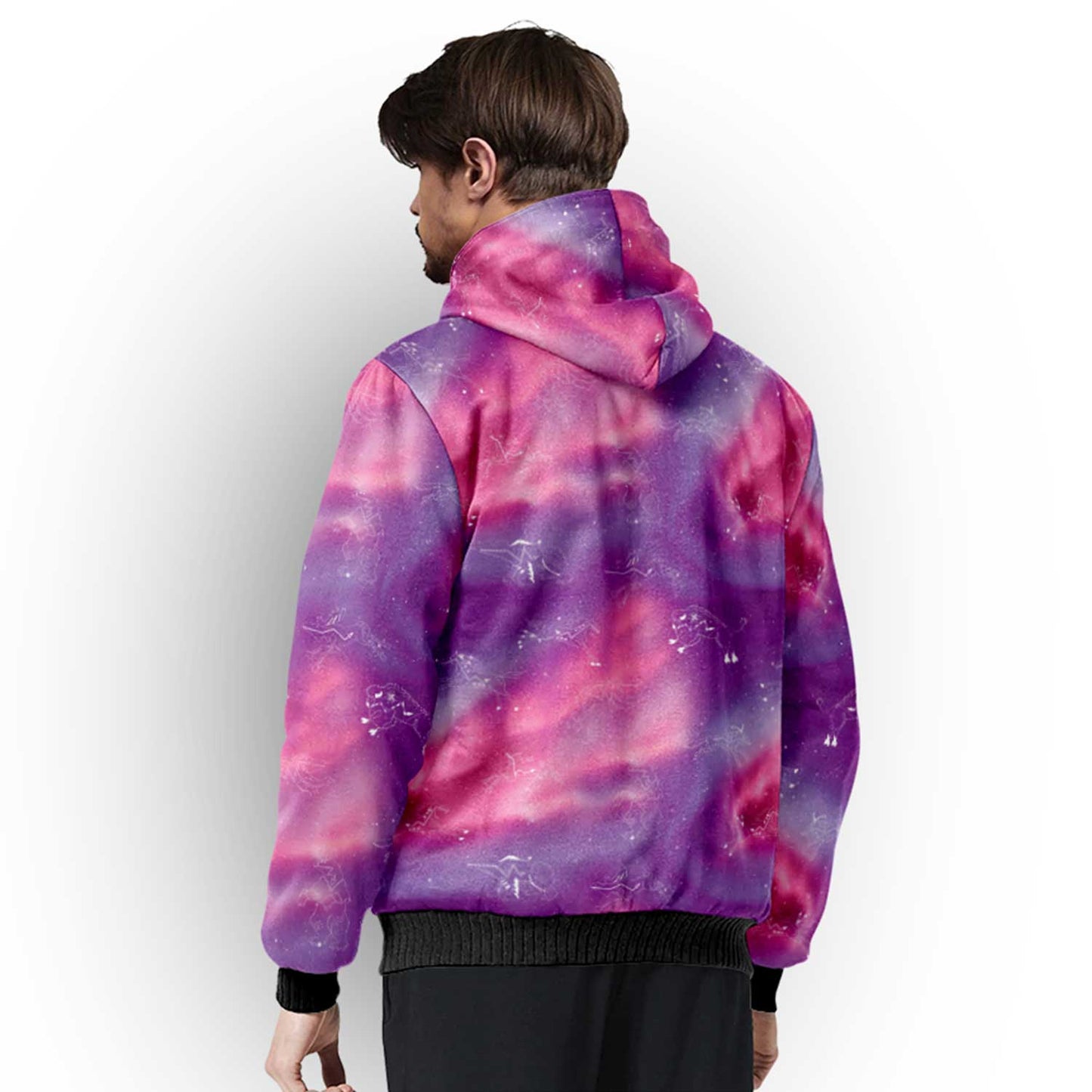 Animal Ancestors 7 Aurora Gases Pink and Purple Sherpa Hoodie
