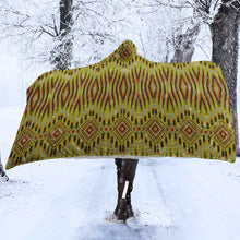 Load image into Gallery viewer, Fire Feather Yellow Hooded Blanket
