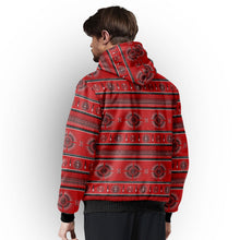 Load image into Gallery viewer, Evening Feather Wheel Blush Sherpa Hoodie
