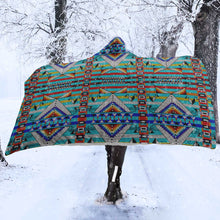 Load image into Gallery viewer, Medicine Blessing Turquoise Hooded Blanket
