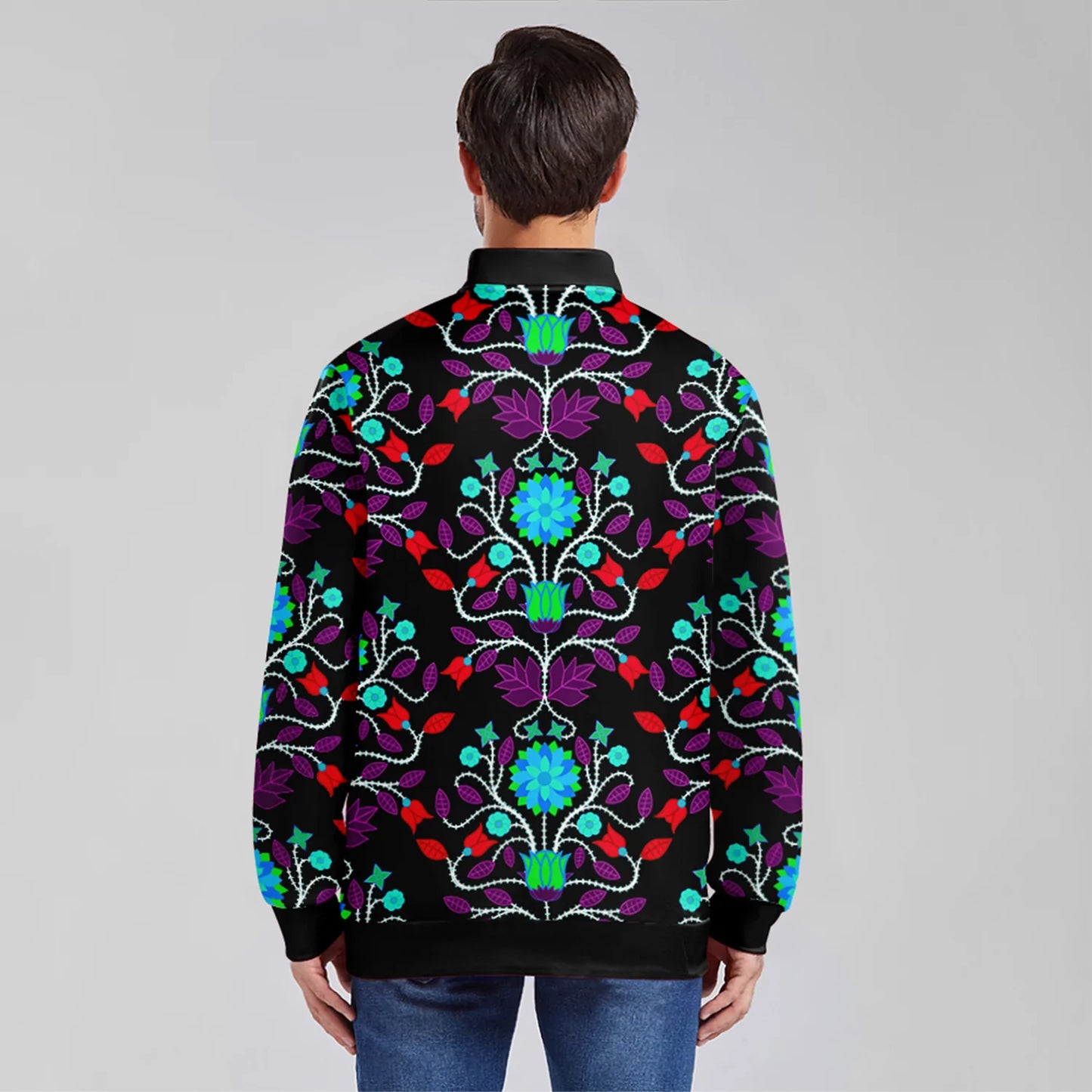 Floral Beadwork Four Clans Winter Lightweight Jacket