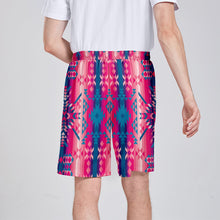 Load image into Gallery viewer, Desert Geo Blue Athletic Shorts with Pockets

