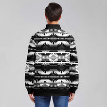 Load image into Gallery viewer, Okotoks Black and White Zippered Collared Lightweight Jacket
