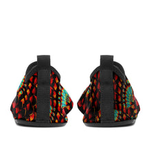 Load image into Gallery viewer, Hawk Feathers Fire and Turquoise Kid&#39;s Sockamoccs Slip On Shoes
