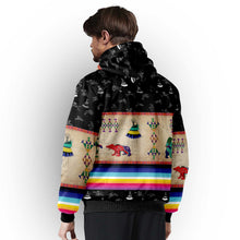 Load image into Gallery viewer, Bear Ledger Black Sky Sherpa Hoodie
