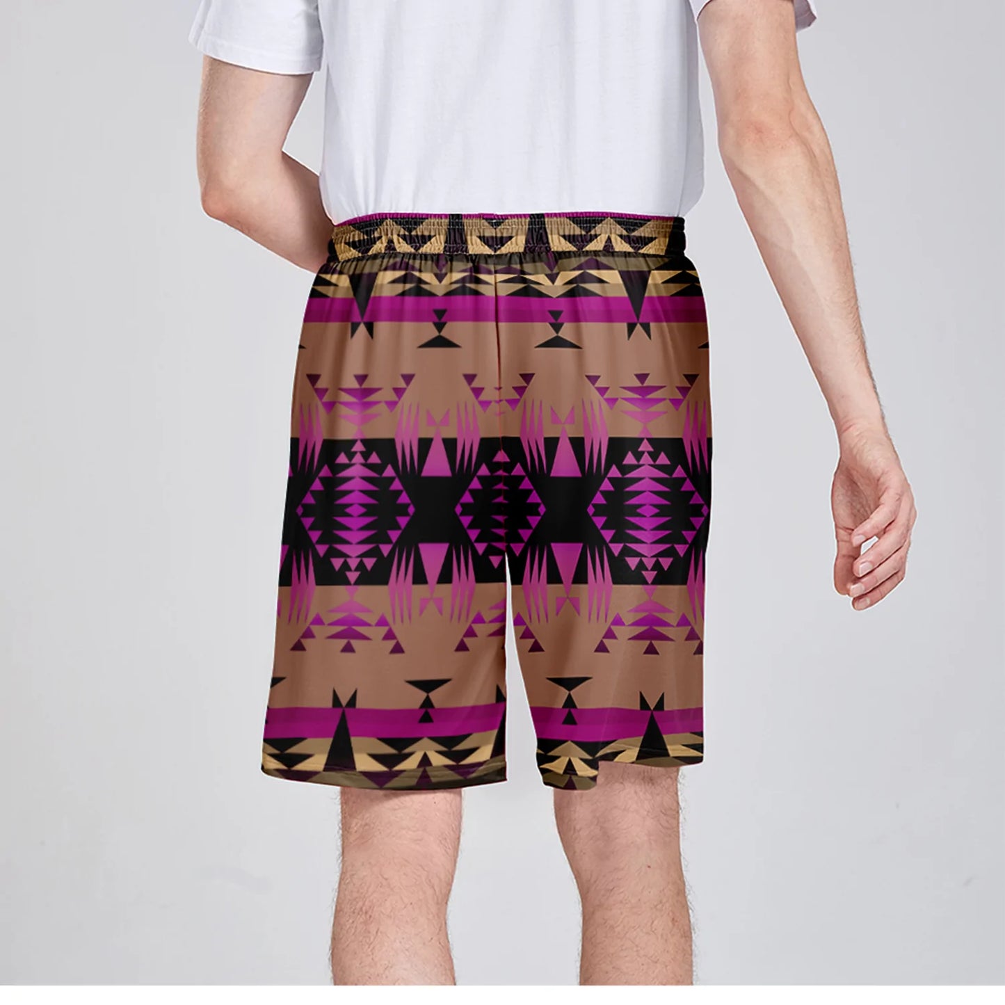 Between the Mountains Berry Athletic Shorts with Pockets