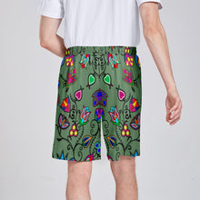 Load image into Gallery viewer, Indigenous Paisley Dark Sea Athletic Shorts with Pockets
