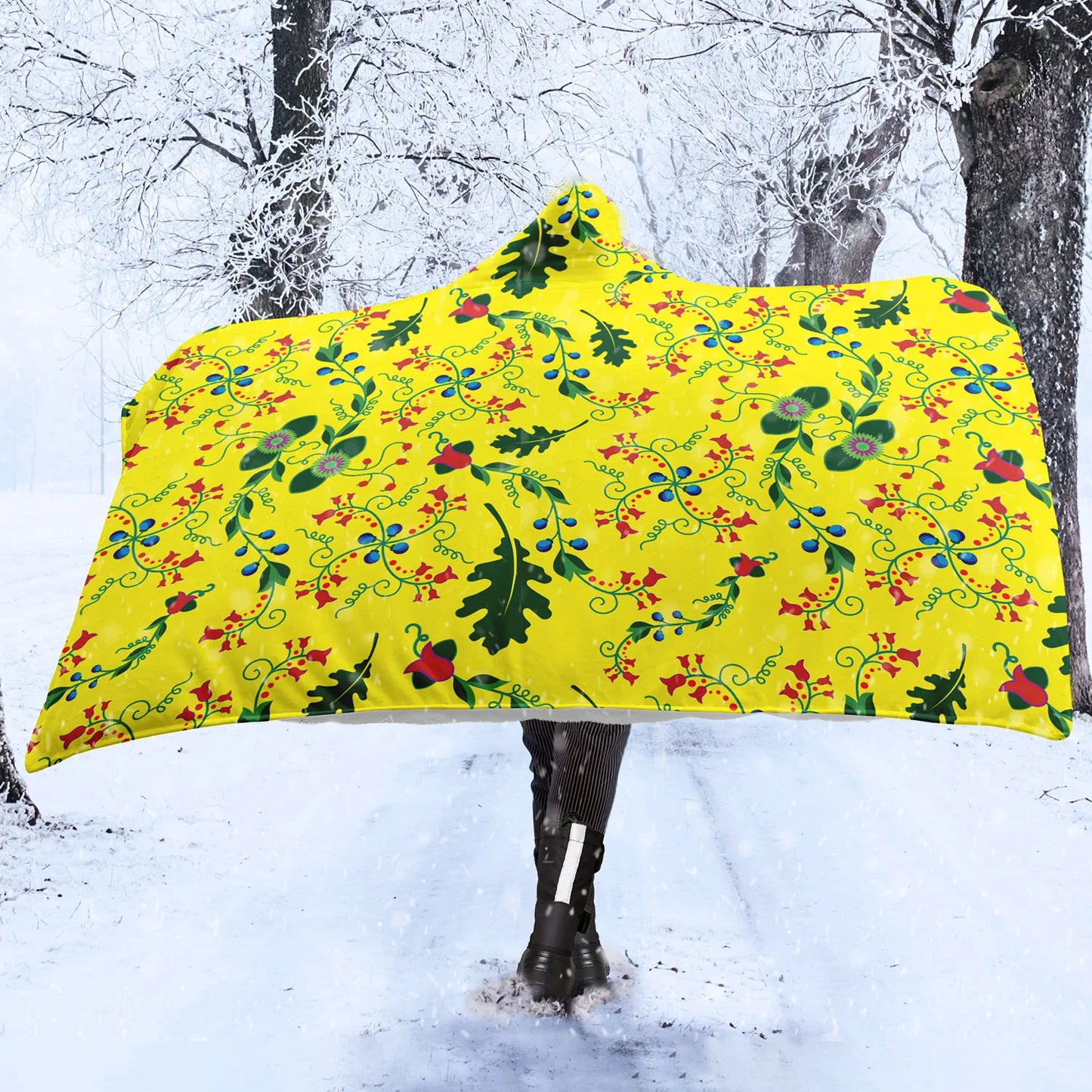 Vine Life Lemon Hooded Blanket