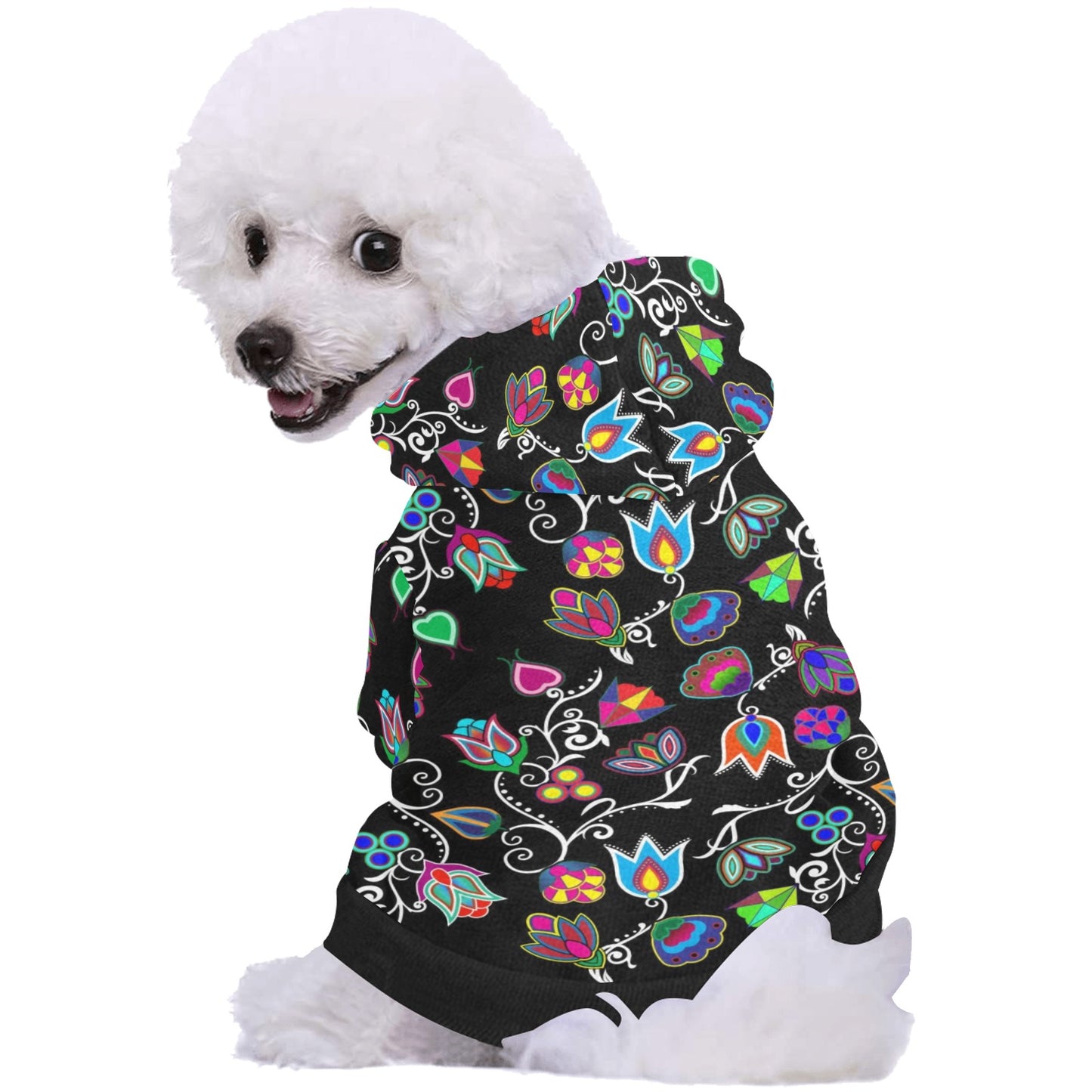 Indigenous Paisley Black Pet Dog Hoodie