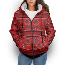 Load image into Gallery viewer, Evening Feather Wheel Blush Sherpa Hoodie
