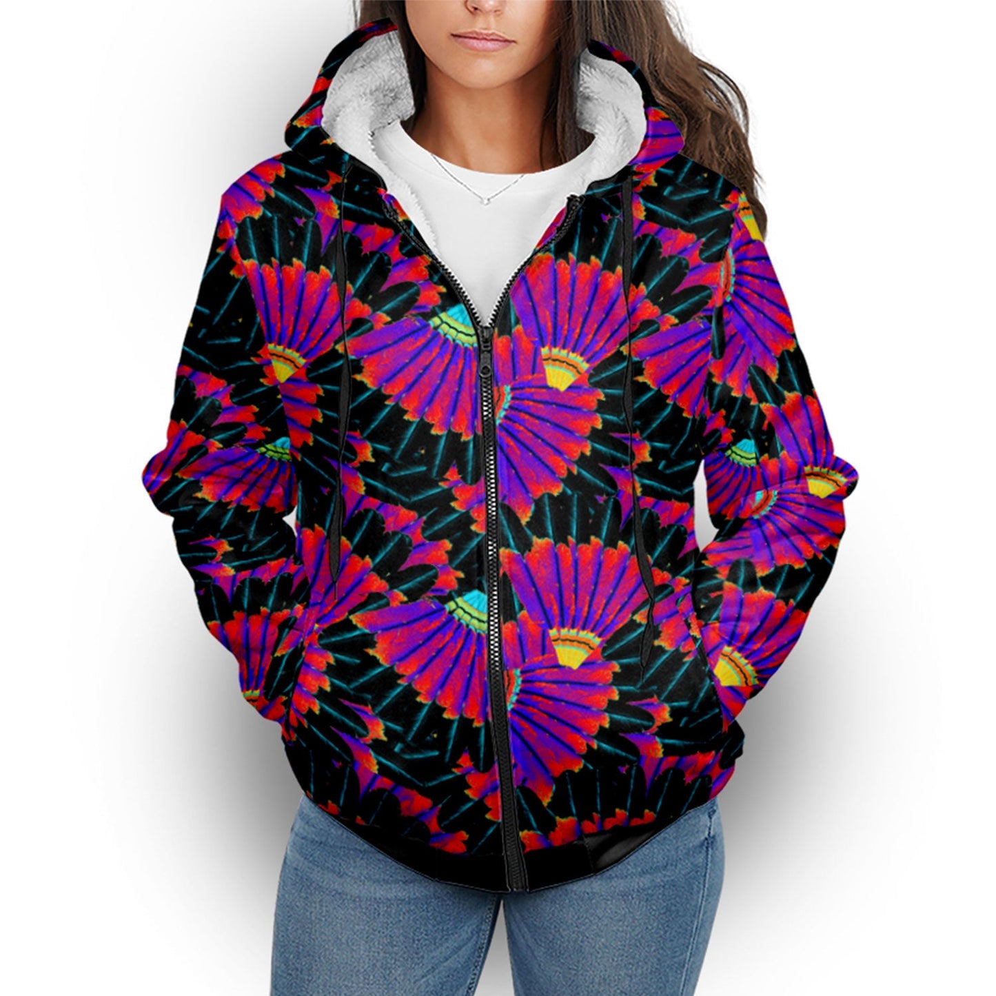 Eagle Feather Remix Sherpa Hoodie