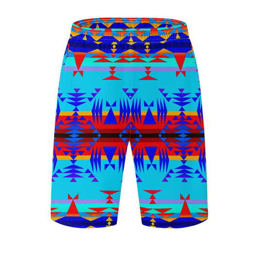 Between the Mountains Blue Athletic Shorts