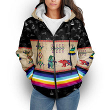 Load image into Gallery viewer, Bear Ledger Black Sky Sherpa Hoodie
