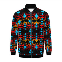 Load image into Gallery viewer, Black Fire and Sky Zippered Collared Lightweight Jacket
