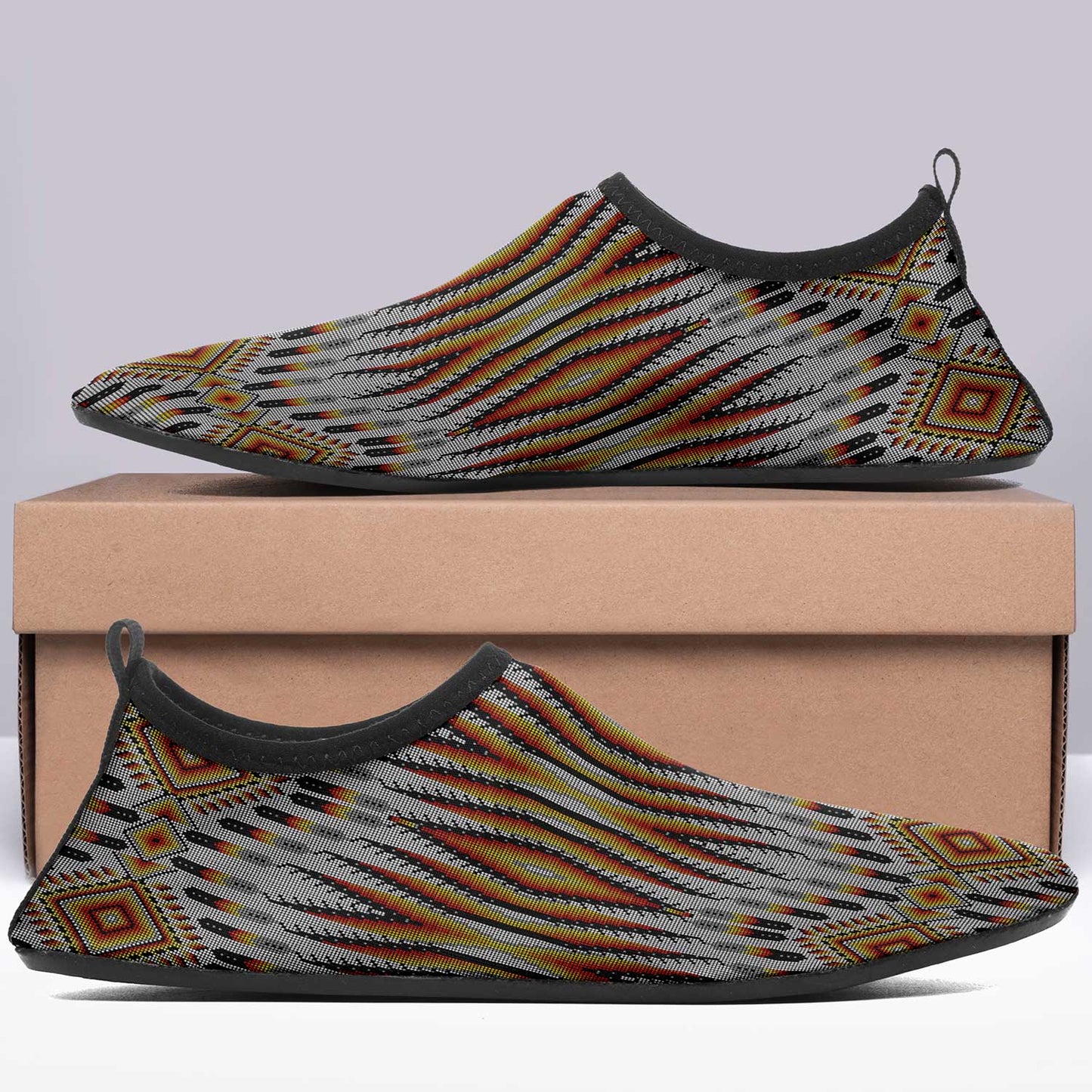 Fire Feather White Kid's Sockamoccs