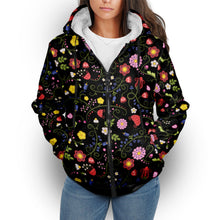 Load image into Gallery viewer, Nipin Blossom Midnight Sherpa Hoodie
