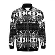 Load image into Gallery viewer, Writing on Stone Black and White Zippered Collared Lightweight Jacket
